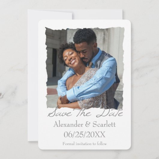 Gray Jagged Lijst Foto slaat de datum aankondiging (Voorkant)