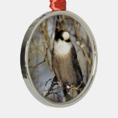 Gray Jay Metalen Ornament (Rechts)