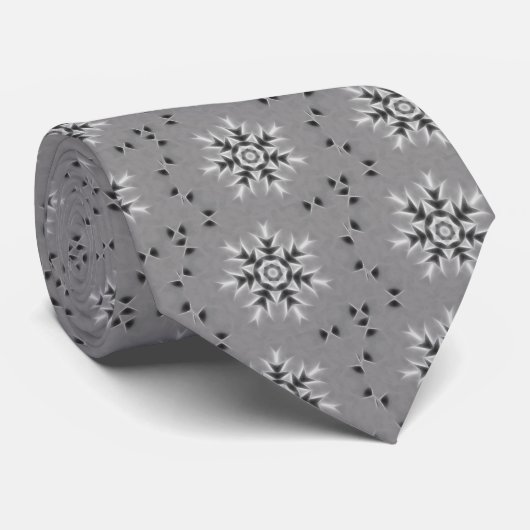 Gray Kaleidoscope Art 20 Snowflake Stropdas (Opgerold)