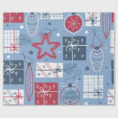 Gray kerstdecorptiepatroon ompakken papier (Vlak)