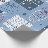 Gray kerstdecorptiepatroon ompakken papier (Hoek)