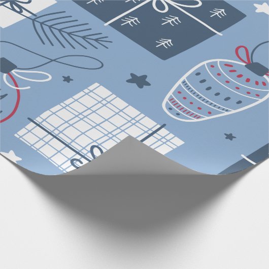 Gray kerstdecorptiepatroon ompakken papier (Hoek)