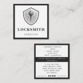 Gray Key Logo Locksmith Services Social Media Bold Vierkante Visitekaartje (Voorkant / Achterkant)