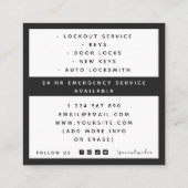 Gray Key Logo Locksmith Services Social Media Bold Vierkante Visitekaartje (Achterkant)