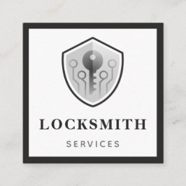 Gray Key Logo Locksmith Services Social Media Bold Vierkante Visitekaartje