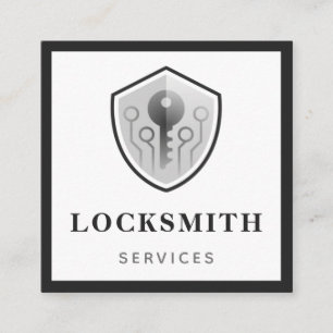 Gray Key Logo Locksmith Services Social Media Bold Vierkante Visitekaartje
