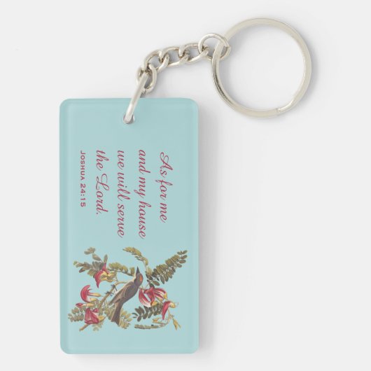 Gray Kingbird and Bijble Verse Sleutelhanger (achterkant)