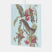 Gray Kingbird Audubon Bird on Flowering Tree Glas Ornament (Voorkant links)