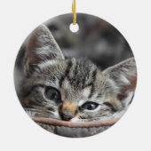 Gray Kitten Keramisch Ornament (Achterkant)