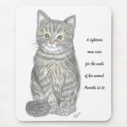 Gray Kitten Mousepad Muismat (Voorkant)