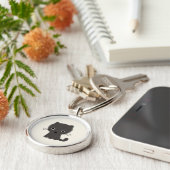 Gray Kitten Sleutelhanger (Zijkant)