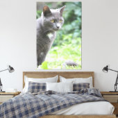 Gray Kitty Cat Canvas Afdruk (Insitu (Slaapkamer))