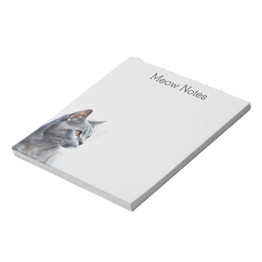 Gray Kitty Cat Notitieblok (Linkerzijde)