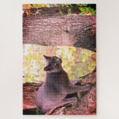 Gray Kitty Cat Ontworpen Legpuzzel (Verticaal)