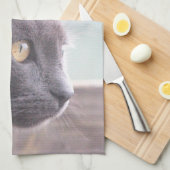 Gray Kitty Cat Theedoek (Quarter Fold)