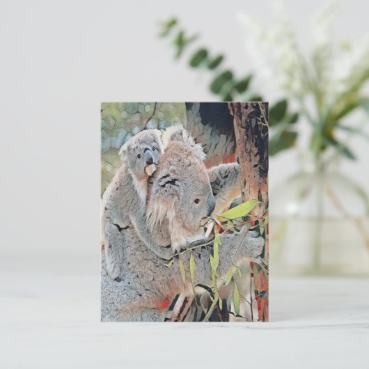 Gray koala bears briefkaart (Staand voorkant)