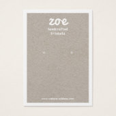 Gray Kraft Earring Display Card Visitekaartje (Voorkant)