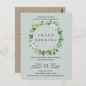 GRAY KRAFT FOLIAGE LIJST GRAND OPENING CEREMONY BRIEFKAART (Voorkant / Achterkant)