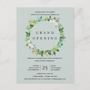 GRAY KRAFT FOLIAGE LIJST GRAND OPENING CEREMONY BRIEFKAART