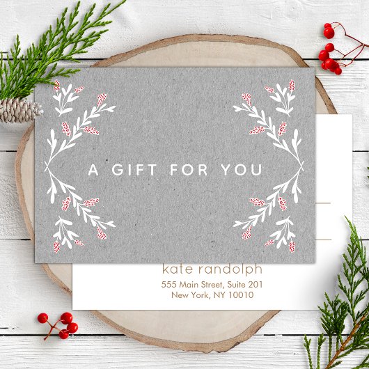 Gray Kraft Holiday Cadeaucertificaat