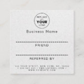 Gray Kraft Paper Modern minimalist toevoegen Logo Aanbevelingskaartje (Achterkant)