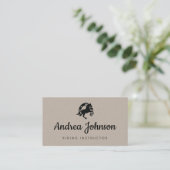 Gray Kraft Paper Riding Instructor voor paardenHoe Visitekaartje (Staand voorkant)