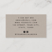 Gray Kraft Paper Riding Instructor voor paardenHoe Visitekaartje (Achterkant)