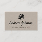 Gray Kraft Paper Riding Instructor voor paardenHoe Visitekaartje (Voorkant)