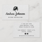Gray Kraft Paper Riding Instructor voor paardenHoe Visitekaartje (Voorkant / Achterkant)