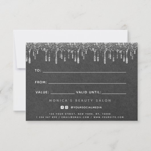 Gray Kraft Paper & Silver Glitter Driving Beauty (Achterkant)