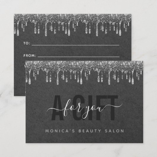 Gray Kraft Paper & Silver Glitter Driving Beauty (Voorkant / Achterkant)