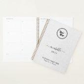Gray Kraft Style Name Year Custom Business Logo Planner (Display)