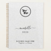 Gray Kraft Style Name Year Custom Business Logo Planner (Voorkant)