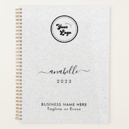 Gray Kraft Style Name Year Custom Business Logo Planner