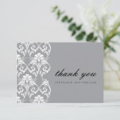 Gray Lace Weddenschap Hartelijk dank Bedankkaart (Staand voorkant)
