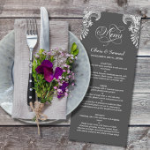 Gray Lace Wedding Menu