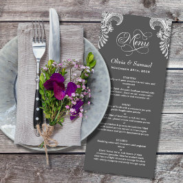 Gray Lace Wedding Menu