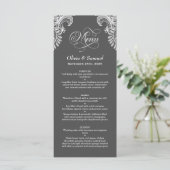 Gray Lace Wedding Menu (Staand voorkant)