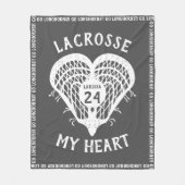 Gray Lacrosse Mijn Heart Fleece Blanket (Voorkant)
