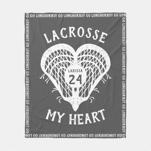Gray Lacrosse Mijn Heart Fleece Blanket (Voorkant)