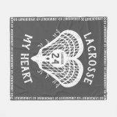 Gray Lacrosse Mijn Heart Fleece Blanket Deken (Voorkant (Horizontaal))
