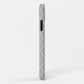 Gray Lattice Floral Pink Monogram Case-Mate iPhone Case (Achterkant/rechts)