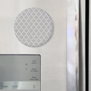 Gray Latticework, Quatrefoil, Marokkaanse Trellis Magneet
