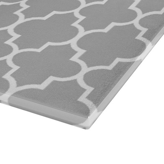 Gray Latticework, Quatrefoil, Marokkaanse Trellis Snijplank (Hoek)