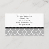 Gray Latticework, Quatrefoil, Marokkaanse Trellis Visitekaartje (Achterkant)