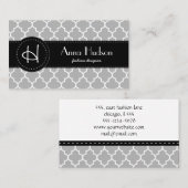 Gray Latticework, Quatrefoil, Marokkaanse Trellis Visitekaartje (Voorkant / Achterkant)