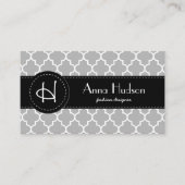 Gray Latticework, Quatrefoil, Marokkaanse Trellis Visitekaartje (Voorkant)