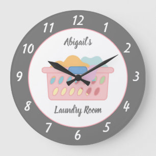 Gray Laundry Room Personalized Grote Klok