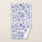 Gray & Lavender Floral Pattern Bad Handdoek (Handdoek)