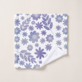 Gray & Lavender Floral Pattern Bad Handdoek (Wasdoekje)